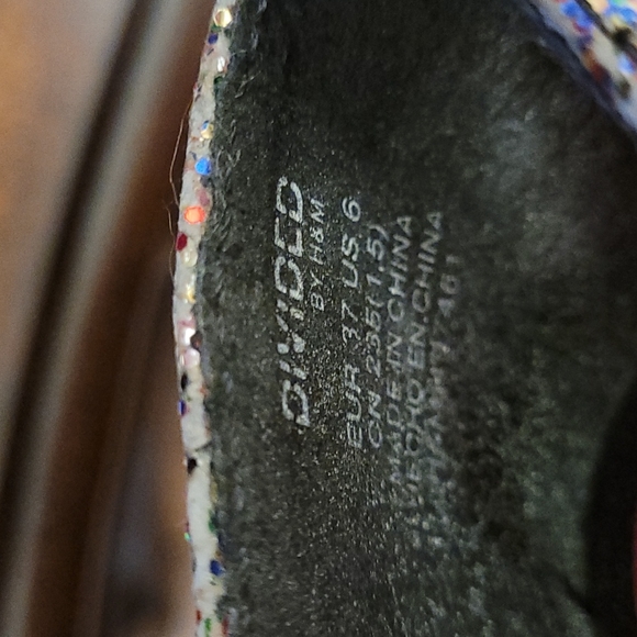 Divided High Heel Metallic Pumps Pink Purple Silver Shoes  6 - Picture 5 of 9